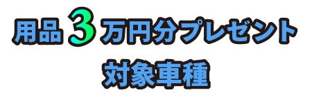 用品3万円分プレゼント対象車種